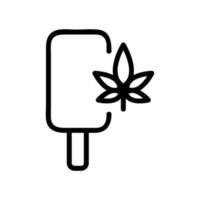 cannabis ice cream icon vector outline illustration