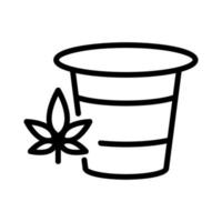 ilustración de contorno de vector de icono de taza de bebida de cannabis