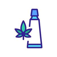 ilustración de contorno de vector de icono de tubo de crema de cannabis