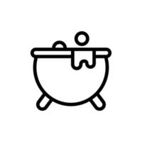 Cauldron magician icon vector. Isolated contour symbol illustration vector