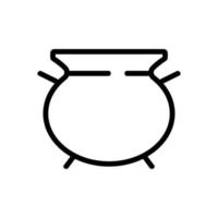 Cauldron magician icon vector. Isolated contour symbol illustration vector