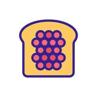 bread, caviar icon vector. Isolated contour symbol illustration vector
