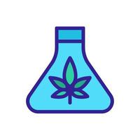 cannabis glass flask icon vector outline illustration