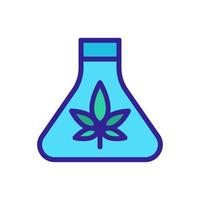 cannabis glass flask icon vector outline illustration