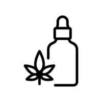 ilustración de contorno de vector de icono de botella de elixir de cannabis