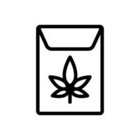 cannabis in paper package icon vector outline illustration