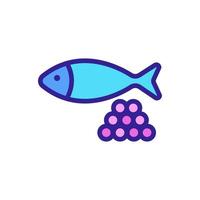 fish, caviar icon vector. Isolated contour symbol illustration vector