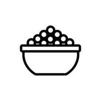 plate, caviar icon vector. Isolated contour symbol illustration vector