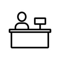 Cashier icon vector. Isolated contour symbol illustration vector