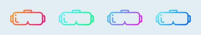 VR line icon in gradient colors. Virtual reality signs vector illustration.