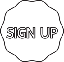 Sign up  button sign design png