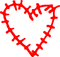 dibujar a mano icono de corazón diseño de signo de amor png