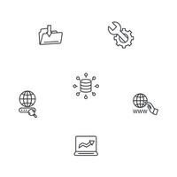 SEO Online Website Web Hosting Technology icons set . SEO Online Website Web Hosting Technology pack symbol vector elements for infographic web