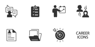 career icons set . career pack symbol vector elements for infographic web