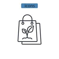 iconos de bolsa ecológica símbolo elementos vectoriales para web infográfico vector