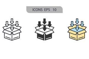 iconos de paquete símbolo elementos vectoriales para web infográfico vector