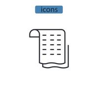 Receipt icons  symbol vector elements for infographic web