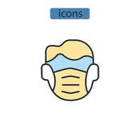 máscara de respirador iconos símbolo elementos vectoriales para web infográfico vector