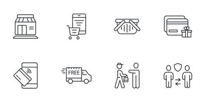 shopping, e-commerce icons set . shopping, e-commerce pack symbol vector elements for infographic web