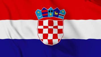 bandera ondeante de croacia realista. Bucle suave de video 4k sin problemas