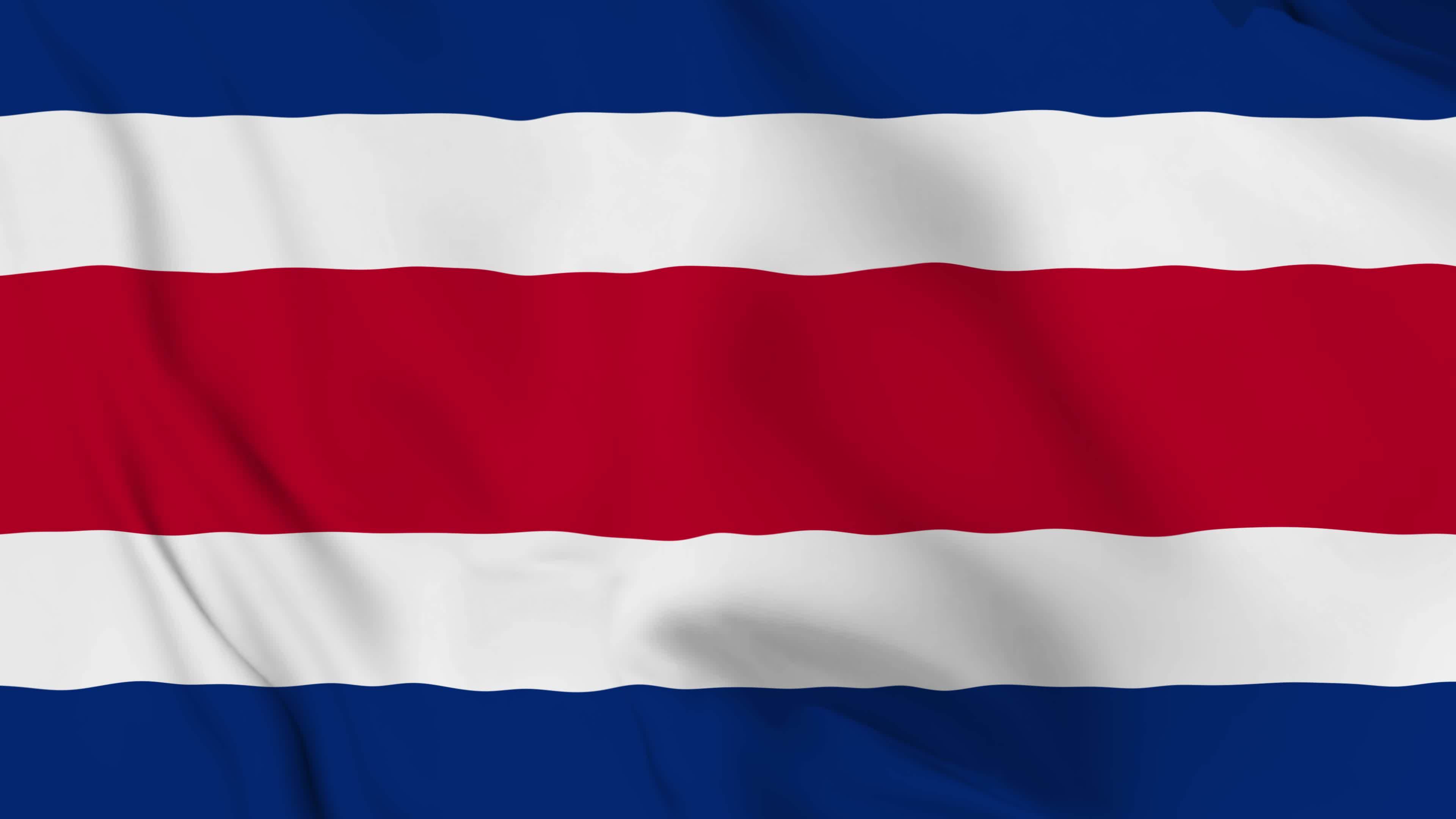 realistic Costa Rica waving flag. smooth 4k video seemless loop 9973802