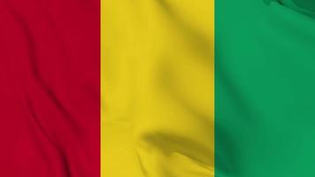 drapeau ondulant national de guinée réaliste. boucle fluide de la vidéo 4k video