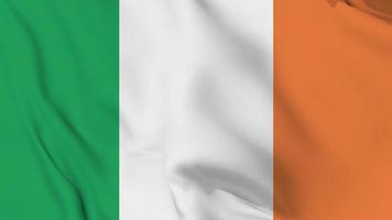 bandeira de ondulação nacional da irlanda realista. loop sem costura de vídeo 4k suave video