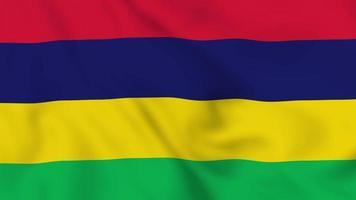 Republic of Mauritius realistic waving flag. smooth seamless loop 4k video