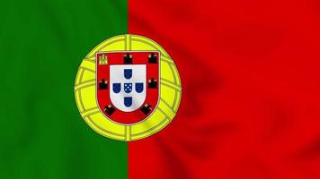 drapeau ondulant réaliste du portugal. vidéo 4k en boucle fluide et fluide video