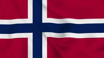 bandera ondeante realista del reino de noruega. video de 4k de bucle suave y sin interrupciones