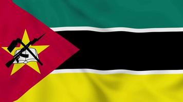 Republic of Mozambique realistic waving flag. smooth seamless loop 4k video