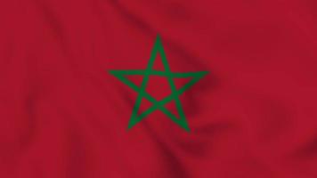 Kingdom of Morocco realistic waving flag. smooth seamless loop 4k video