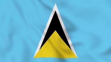 Saint Lucia realistic waving flag. smooth seamless loop 4k video