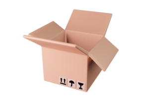 caixas de papelão abertas ilustração 3d entrega embalagem e transporte transporte logística armazenamento