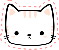 Cute Kitty Cat Head Cartoon Element png