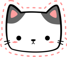 Cute Kitty Cat Head Cartoon Element png