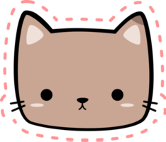 Cute Kitty Cat Head Cartoon Element png