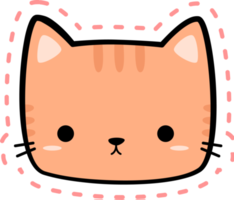 Cute Kitty Cat Head Cartoon Element png