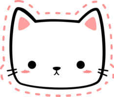 Cute Kitty Cat Head Cartoon Element png