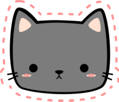 Cute Kitty Cat Head Cartoon Element png