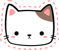 elemento di cartone animato testa di gatto carino gattino png