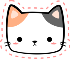 Cute Kitty Cat Head Cartoon Element png