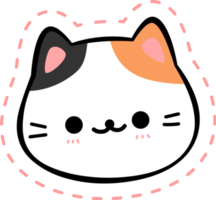 Élément de dessin animé mignon tête de chat minou png