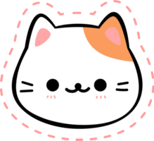 Cute Kitty Cat Head Cartoon Element png