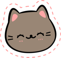 Cute Kitty Cat Head Cartoon Element png