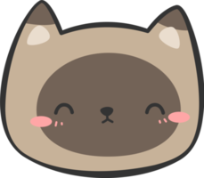 schattig kat hoofd cartoon element png