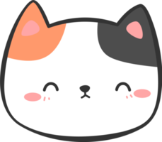 elemento di cartone animato testa di gatto carino gattino png
