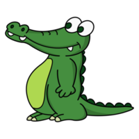 conception de dessin animé de coloriage de crocodile sur fond transparent png