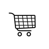 Shop Cart Black Icon. Buy Trolley Basket in Supermarket Pictogram. Bag for Online Add Store Retail Market Flat Symbol. Commercial Internet Shop Sale Button Sign. Isolated Vector Illustration.