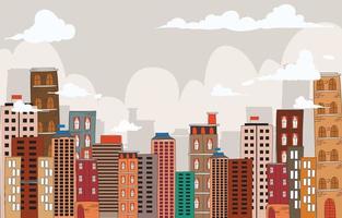 Colorful CitySpace Hand Draw Background vector